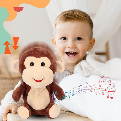 Easfan Talking Monkey Repeat What You Say Electric Nodding Plush Funny Interactive Speaking Toys Buddy Birthday Gifts for Kids Toddlers Brown,7’’...