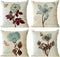 YeeJu Set of 4 Floral Decorative Throw Pillow Covers Plant Pillow Covers Cotton Linen Lotus Leaf Square Pillowcase Flower Outdoor Sofa Bedding Car...