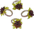 Beaded Napkin Rings With Flower And Leaves (Set of 4)...