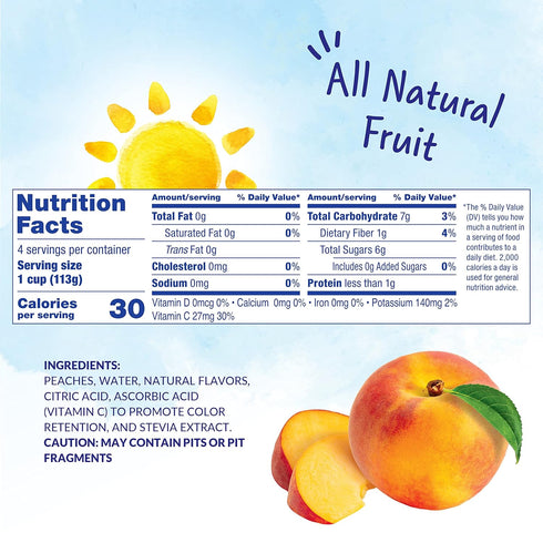 Dole Fruit Bowls No Sugar Added Snacks, Diced Peaches 4oz 24 Cups, Gluten & Dairy Free, Bulk Lunch Snacks for Kids & Adults...