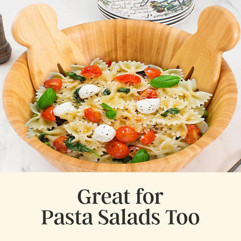 Totally Bamboo Salad Hands – Bamboo Salad Serving Utensils for Serving & Tossing...