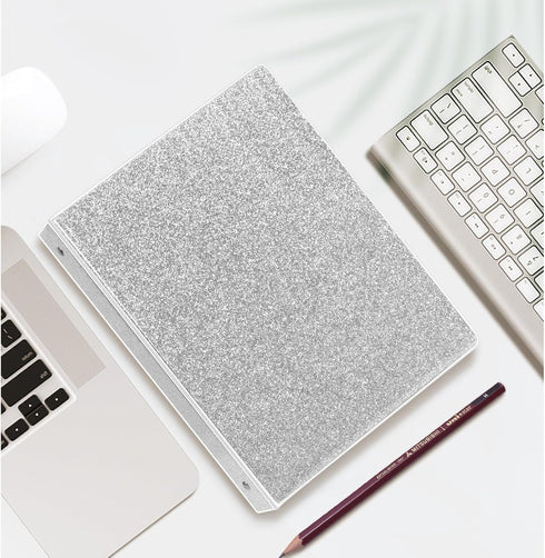 3 Ring Binder, Glitter 1 Inch Binder Organizer (10.5'' x 11.5'') Holds 8.5’’ x 11’’ Letter Size 300 Pages, Waterproof Durable View Binder, 1 Pack,...