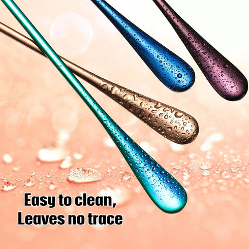 8 Pieces Long Handle Tea Spoon Stainless Steel Coffee Mixing Spoons Teaspoon for Mixing, Cocktail Stirring, Coffee, Milkshake, Cold Drink, 7.48 In...