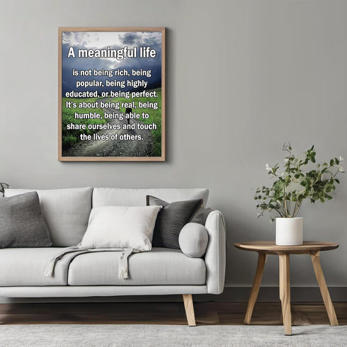 Posterizer 1 pcs-A Meaningful Life is About Being Real-Motivational & Inspirational Art- Gift for Men Women Entrepreneur Teens-Decor for Home & Of...