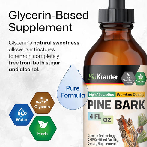 Pine Bark Extracts Tincture - Rich in Antioxidants Liquid Supplement - 400 mg Organic French Maritime Pine Bark Extract Drops - Vegan, Alcohol & S...