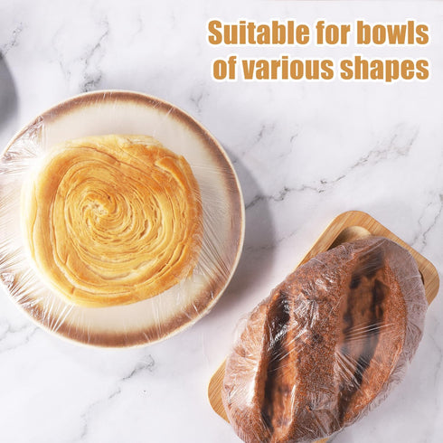 100pcs Bread Dough Proofing Cover, Plastic Bread Proofing Basket Cover Reusable Elastic Round Bread Proofing Bowl Liner for Sourdough Proofing Bre...