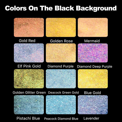 Csy Art Gallery Metallic Watercolour Paints Handmade Glitter Shimmering Double Color Watercolour Solid Paint Include 12 Colors Water Colour In Por...
