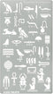 Aleks Melnyk No.456 Metal Stencil, Egyptian Hieroglyphs, Ancient Egyptian Glyphs Alphabet, Letter Tracers, Template for Wood Burning, Magic Runes,...
