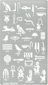 Aleks Melnyk No.456 Metal Stencil, Egyptian Hieroglyphs, Ancient Egyptian Glyphs Alphabet, Letter Tracers, Template for Wood Burning, Magic Runes,...