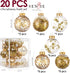 Christmas Ornaments Ball Set-Shatterproof Clear Plastic Decorative Baubles for Xmas Tree House Holiday Wedding Party Decoration,20pcs Gold...