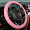 Spurtar Pink Steering Wheel Cover Women Girls, Soft Pink Car Accessories Ultra Thin Silicone Texture Cute Steering Wheel Covers, Fit Diamenter 15"...