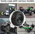 4pcs RC Trailer Tires, 12mm Hex Hard Dish Wheel Rim and Tires with Lock Nuts Washers Wrench for 1/10 Rock Crawler Truck Off Road Racing Car Axial ...