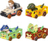 Hot Wheels Toy Cars, RacerVerse 4-Pack of Die-Cast Vehicles Featuring Jurassic World Characters Charlie, Owen, Dilophosaurus & Allosaurus as Drive...