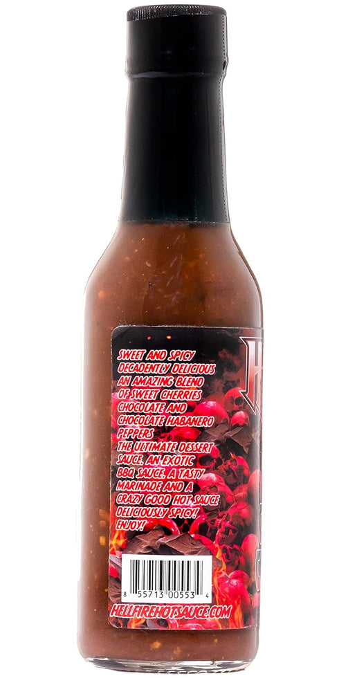 Hellfire Hot Sauce Chocolate Cherry Hell - Gourmet Dessert Hot Sauce With Fruit and Chocolate, 5 oz....