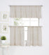 Elrene Home Fashions Taylor Embroidered Rod Pocket Kitchen/Cafe Tier Window Curtain Tiers, Set of 2, 30" x 24", Linen...