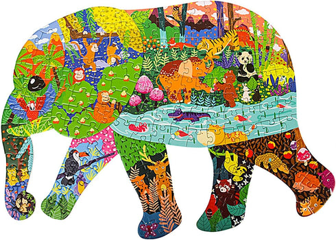 Jigsaw Puzzles for Kids Ages 4-8, 8-10, 10 and Adults 200 Pieces Puzzles Elephant Animal Shaped for Boys and Girls Valentines Day Easter Birthday ...