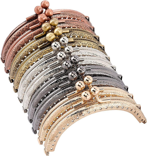 PH PandaHall 5 Color Purse Clasp Frame, 10pcs Wallet Kiss Clasp Lock Retro Arch Purse Coin Bag Frame Metal Purse Frame Clip for DIY Craft Purse Ba...