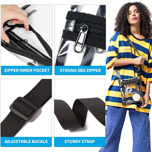 Vorspack Stadium Approved Clear Purse - TPU Crossbody Bag for Women - Concert...