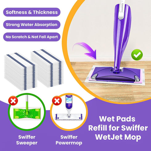 Spray Mop Pad Refill for Swiffer WetJet Mop, Disposable Multi Surface Floor Mop Pads, Thickness & Absorbent, 20 Count...