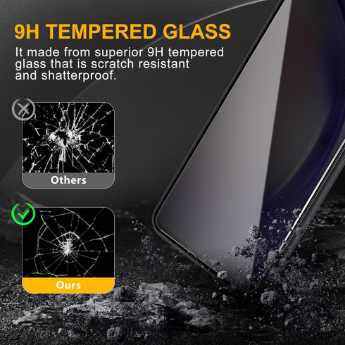 3 Pack Privacy Screen Protector for Samsung Galaxy A54 With 3 Pack Camera Lens Protector, Anti Spy Tempered Glass, 9H Hardness, Black Protector An...