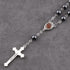 Luomu Hematite Beads Auto Rosary, Car Rosary One Decade Catholic Rosary with Clasp, with Terra Jerusalem Medal Centerpiece and Crucifix Medal Hang...