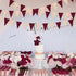 Burgundy Party Decorations Maroon Champagne Gold Triangle Banner Flag Bunting Pennant for Birthday Engagement Wedding Bridal Shower Baby Shower An...