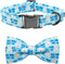 Dog Collar - Easter Day Dog Collar Bows for Dogs Bowtie Cute Bunny Print Adjustable Dog Collar Girl Pet Gift Blue Dog Collar for Medium Small Larg...