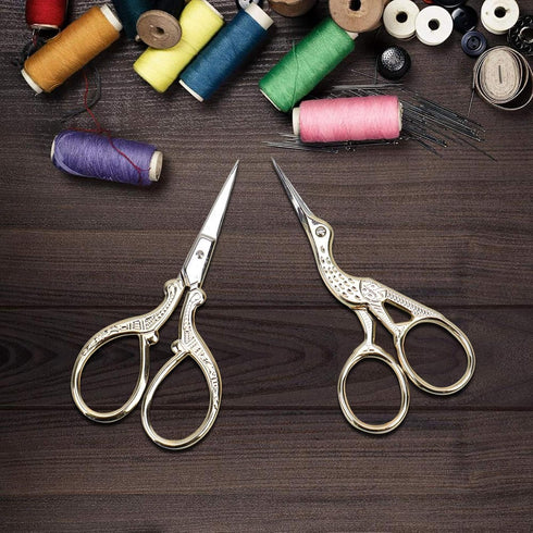 Embroidery Scissors, Stainless Steel Sharp Stork Scissors for Sewing Crafting, Art Work, Threading, Needlework - DIY Tools Dressmaker Small Shears...