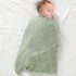 mimixiong Cotton Baby Blanket Knitted Crochet Receiving Crib Nursery Swaddling Blankets for Newborn Baby Boy Girl Sage Green 30x40 Inch...
