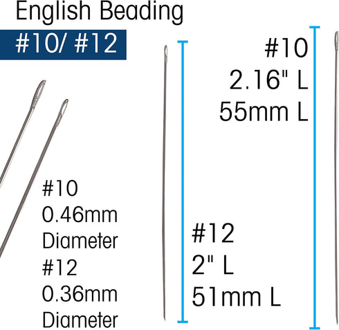 The Beadsmith Bead Embroidery Needles, Size 10 and 12 Assortment, Pack of 4, European Quality, Ideal for right angle weave - The blunt tips will n...