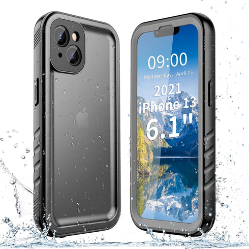 SPORTLINK for iPhone 13 Waterproof Case, Built-in Shockproof Dustproof Screen Protector, IP68 Underwater Full Body Sealed Dropproof Protective Cov...