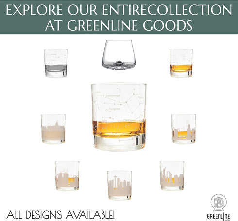 Greenline Goods Whiskey Glasses – Northern Summer Sky & Astronomy Constellations (Set of 2) – Etched 10 Oz Tumbler Gift Set - Old Fashioned Rocks ...