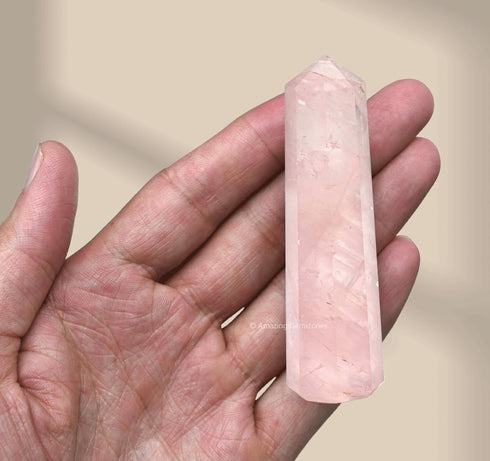 Amazing Gemstone Star Rose Quartz Crystal Towers ~ Natural Healing Crystal Point Obelisk for Reiki Healing and Crystal Grid (2 to 3 INCH)...