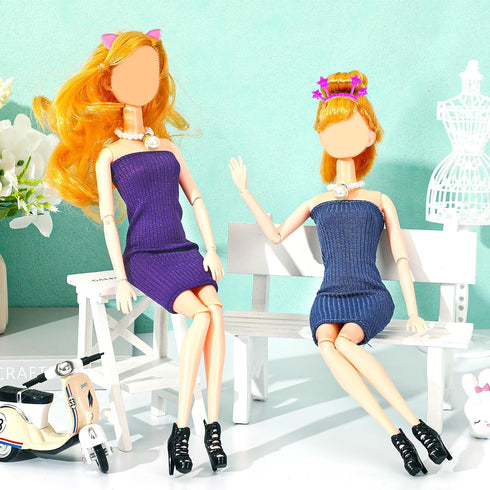 UPINS 6 Sets Doll Clothes Girls Doll Accessories for 11.5 Inch Doll Include Summer Dress Necklace headband Shoes Regular Outfit Doll Clothing Girl...