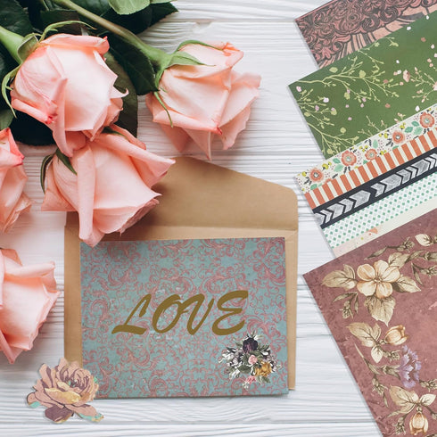 Double-Sided Scrapbook Paper 12x12 Card Stock, Floral Patterned Scrapbooking Pack, Heavyweight Premium Printed Background, Theme Cardmaking Decor ...