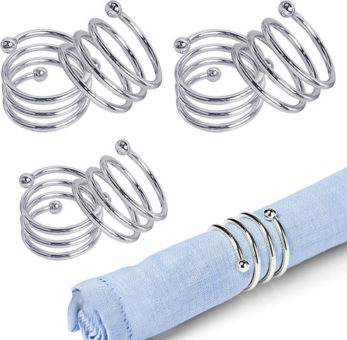 Metal Spiral Napkin Rings Round Serviette Holder Buckles Napkin Rings for Dinner, Holiday Parties, Family Gatherings, Dinner Party, Table Decorati...