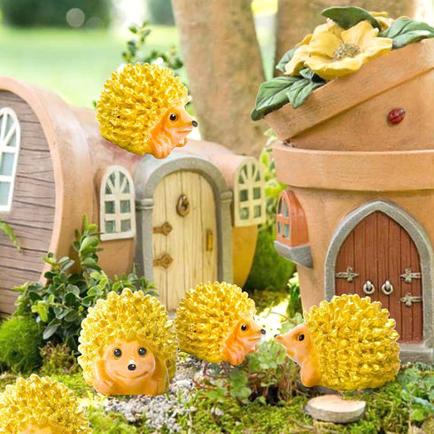 Exasinine 50Pcs Hedgehog Figurine Mini Hedgehog Resin Fairy Garden Accessories Mini Resin Animals for Plant Pots Bonsai Craft Decor Fairy Wild Gar...