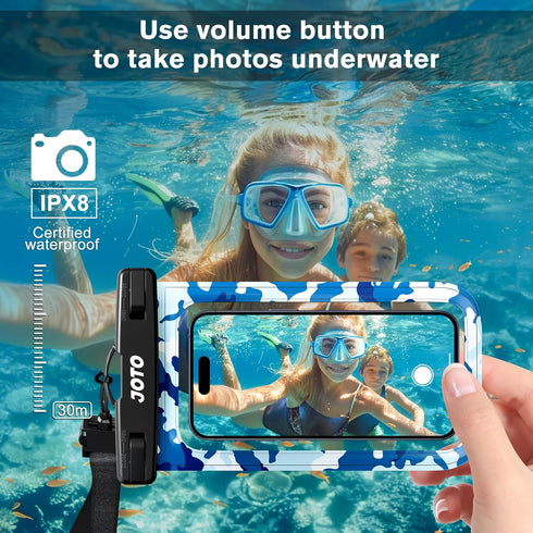 JOTO Universal Waterproof Phone Pouch Cellphone Dry Bag Case Cruise Beach Essentials for iPhone 15 14 13 12 11 Pro Max 8 7, Galaxy S23 S22 S21, Pi...