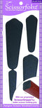 SCISSORFOBZ Designer Scissors Sheaths Shears Protective Covers-4 pcs Assorted Size Value Pack - Textured BLACK Design-#4-315...