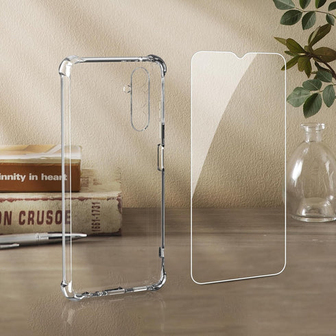 for Samsung Galaxy A24 4G Phone Case with 3 Pack Tempered Glass Screen Protectors, Soft TPU 4 Corner Drop-Proof and Scratch-Proof Transparent Prot...