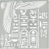 Aleks Melnyk No.449 Metal Stencil, Egyptian Hieroglyphics and God Nekhbet, Small Stencil, 1 PC, Template for Wood Burning, Engraving, Crafting, Sc...