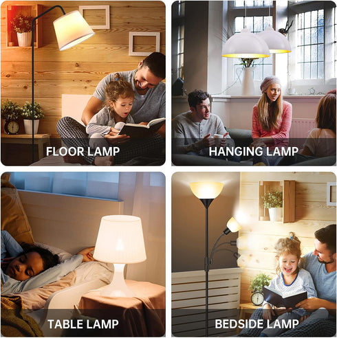 3 Way Light Bulbs 50 100 150W Equivalent A21,Three Way LED Light Bulb 4000K Natural White 6/14/20W,E26 Base,for Reading,living room,No Flicker,4 P...