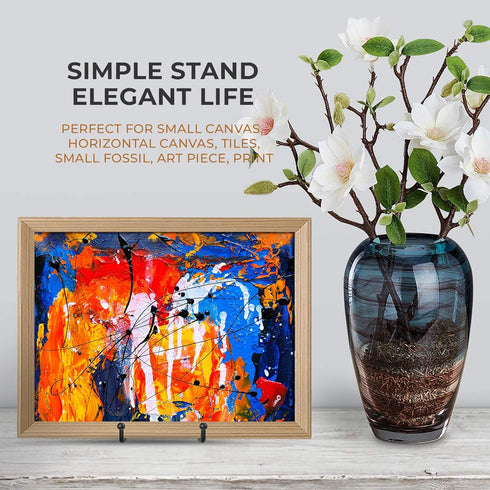 TR-LIFE 4 Pack 4.5 Inch Plate Stands for Display - Plate Holder Display Stand + Metal Frame Holder Stand for Picture, Decorative Plate, Book, Phot...