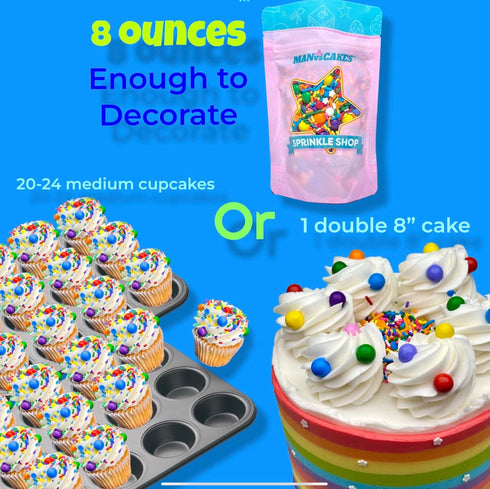 Sprinkles | 8 oz | Gold sugars | Manvscakes | Star sugar...