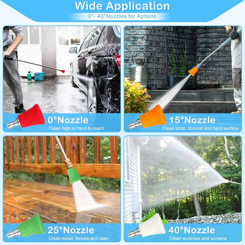 FACULX Pressure Washer Nozzle Guard, Spray Nozzle Tips with Upgraded Rubber Protector Cover, 4 Pcs Pressure Washing Nozzle Holder with 1/4" Quick ...