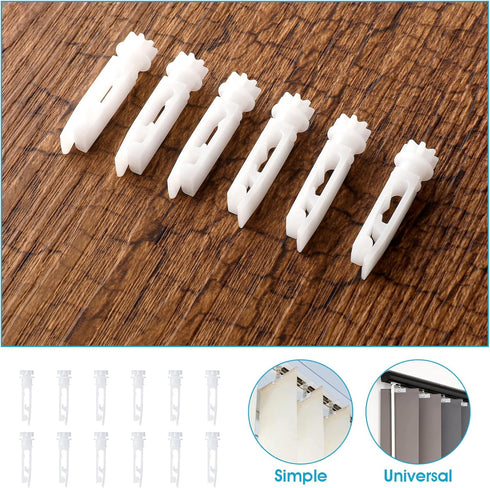 12PCS Vertical Blinds Replacement Parts Vertical Blind Stem Replacement for Vanes Carrier of 3-1/2" Or 5" Vertical Blinds Components Used for Iron...