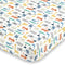 Carter's Colorful Modern Safari Animals Super Soft Mini Crib Fitted Sheet, Orange, Green, Blue, Grey...
