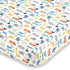 Carter's Colorful Modern Safari Animals Super Soft Mini Crib Fitted Sheet, Orange, Green, Blue, Grey...