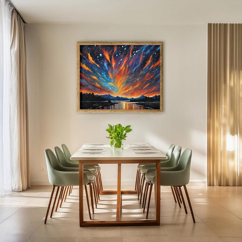 Posterizer 1 pcs- mountains, trees, night sky landscape nature 5-Landscape & Nature Art-Floral Botanical Art- Decor for Home & Office- unframed wa...