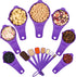 Plastic Measuring Cups and Spoons Set 15, 7 Dry&Liquid Measuring Cup Spoon Set, 7 Spice Long Handle Measuring Spoons with 1 Leveler for Kitchen an...